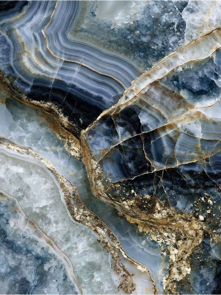 Blue Agate Marble Abstract Poster. poster detail