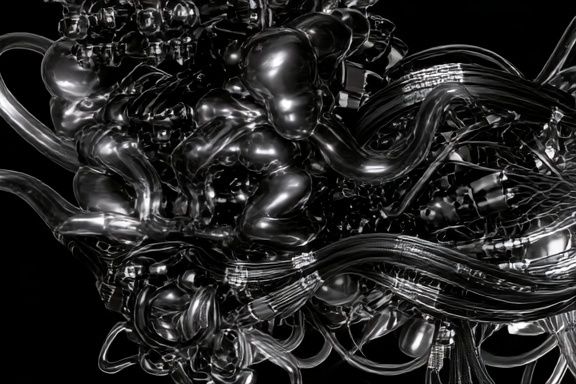 Chrome Abstract Flow Poster. poster detail