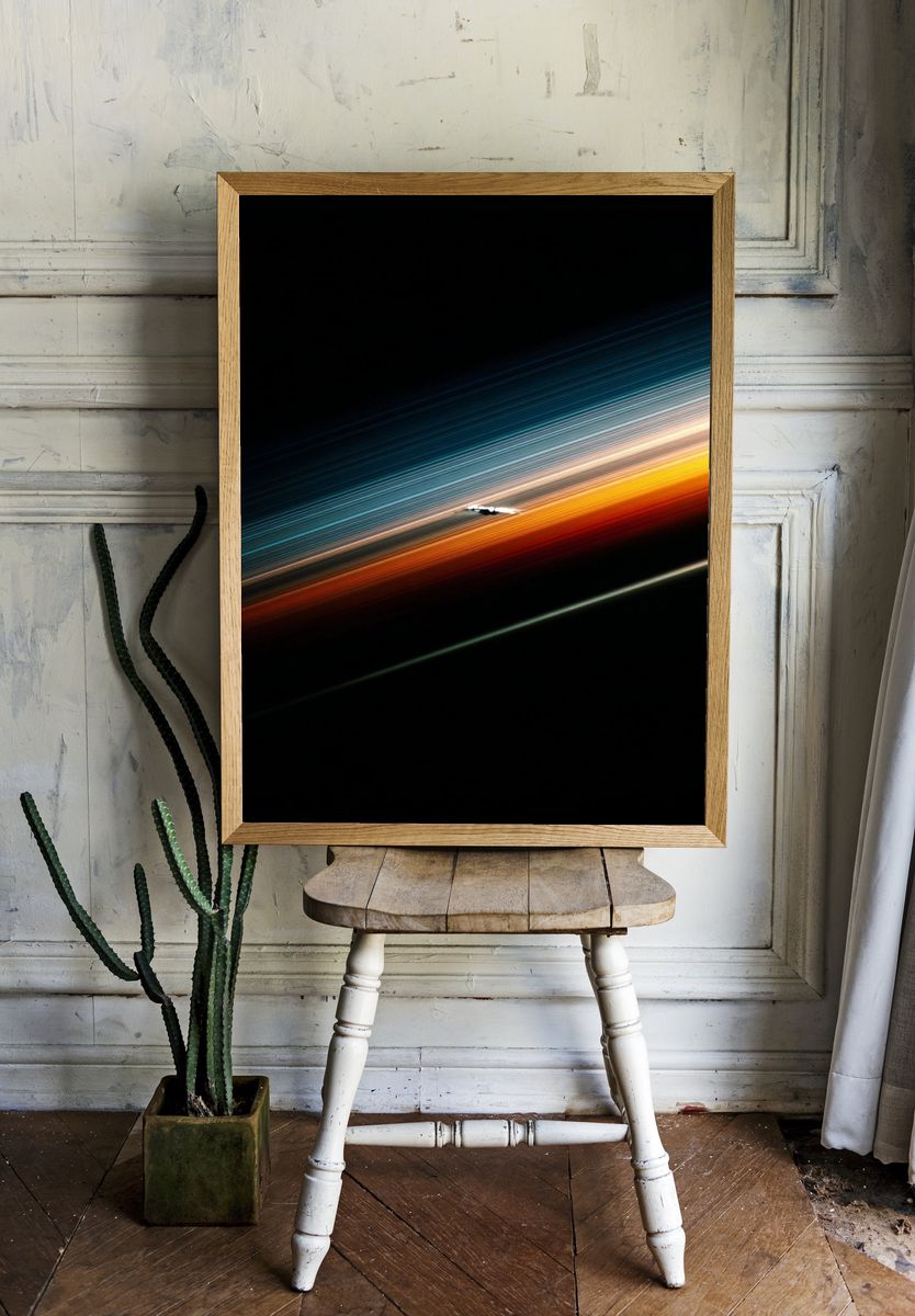 Cosmic Light Streak Abstract Poster. room preview