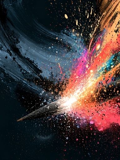 Cosmic Paint Burst Abstract Poster. poster detail