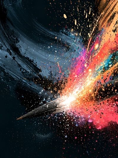Cosmic Paint Burst Abstract Poster.
