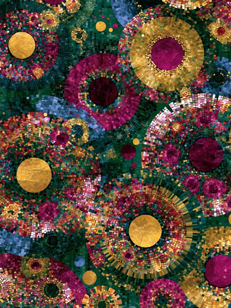 Mosaic Circles Abstract Poster. poster detail