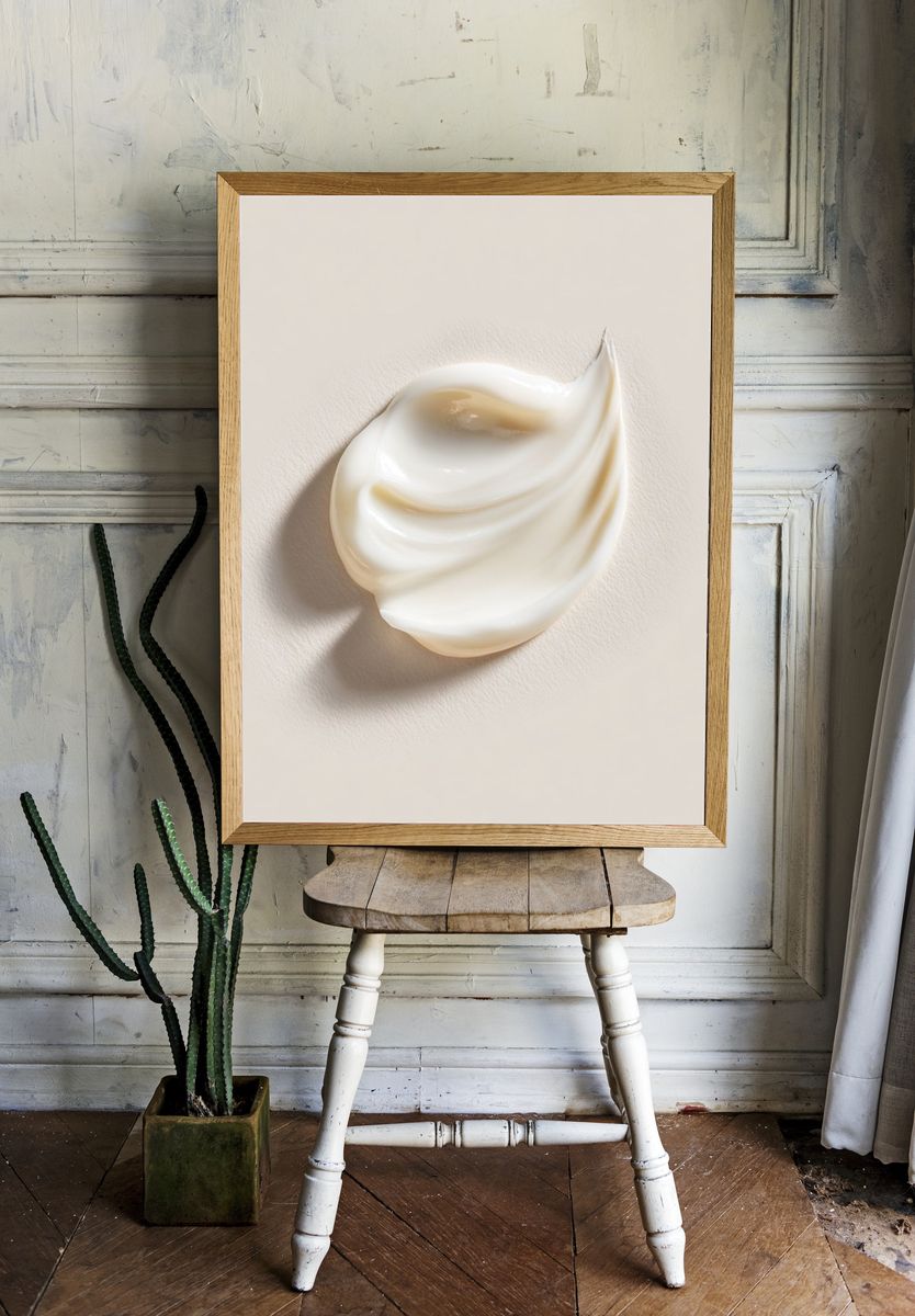 Cream Swirl Minimalist Poster room preview