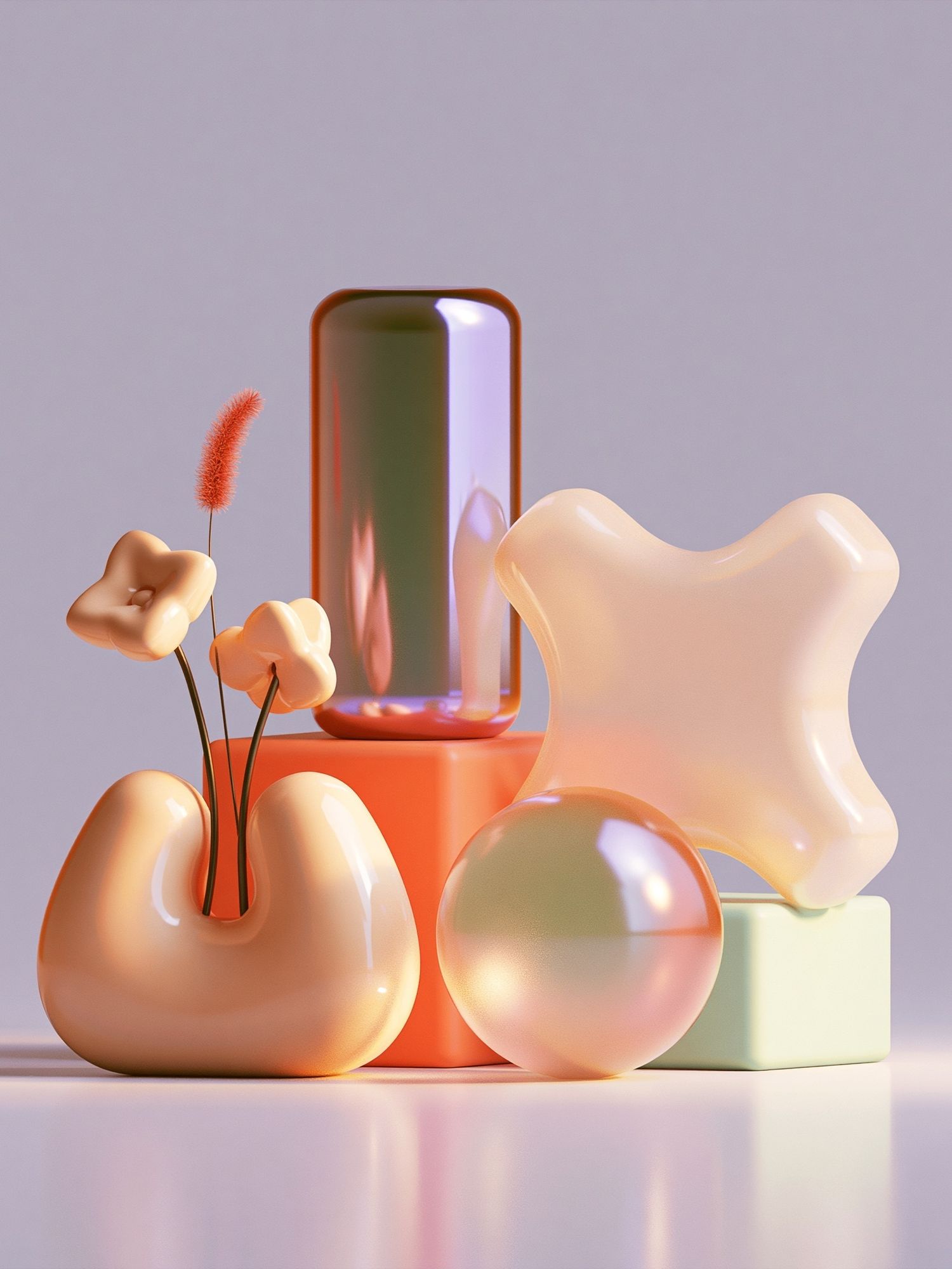 Pastel Abstract Forms Poster. poster — abstract art