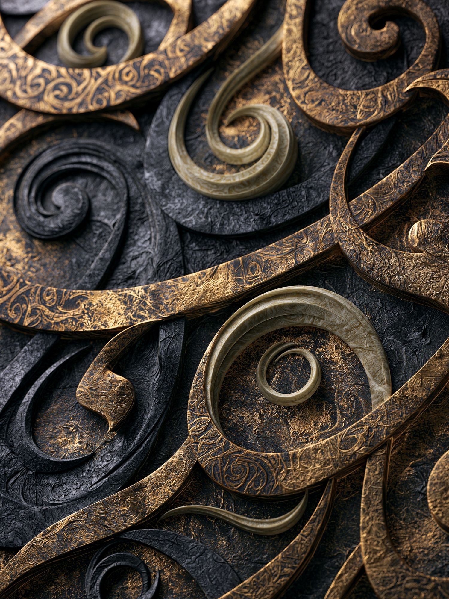 Ornate Gold Swirls Abstract Poster. poster — abstract art