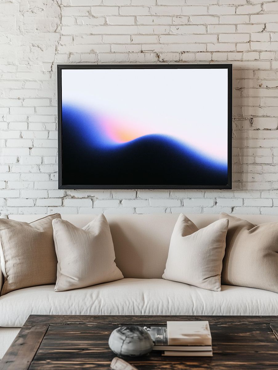 Soft Gradient Horizon Abstract Poster. — room view 1