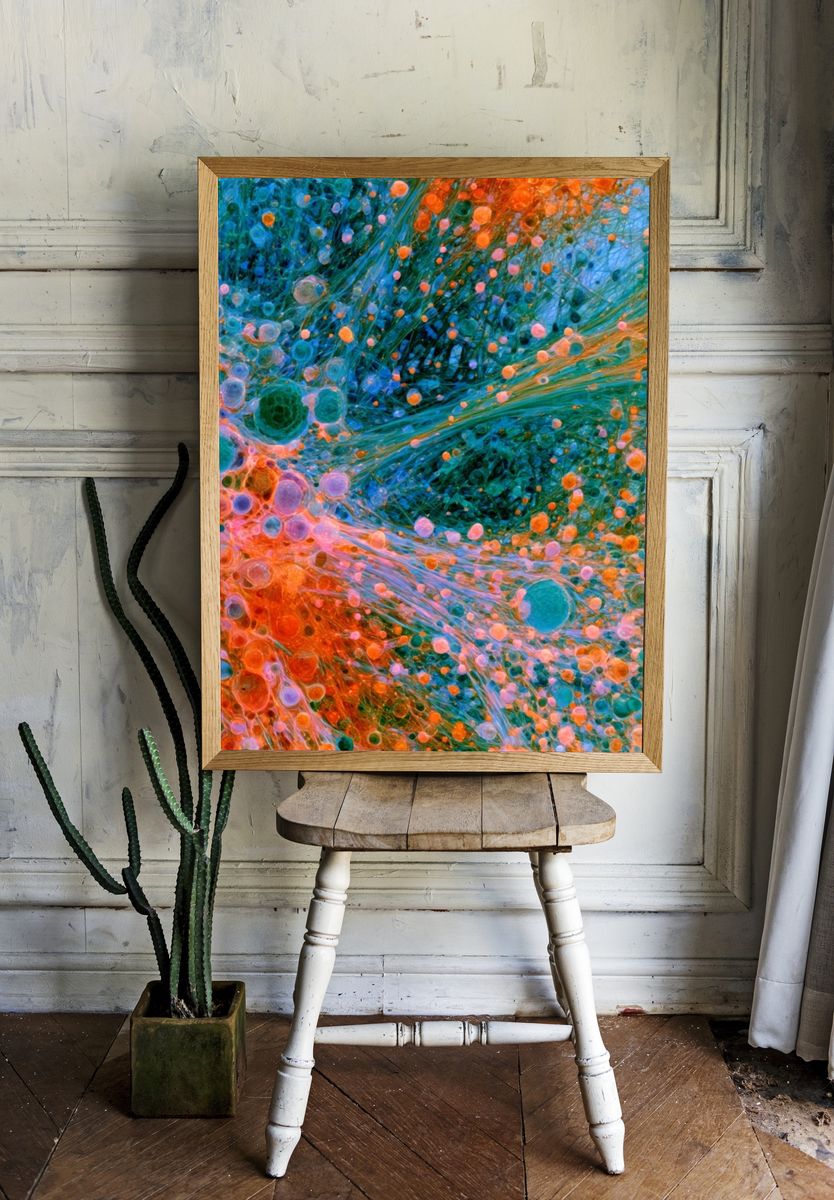 Vibrant Fluid Abstract Poster. — room view 1