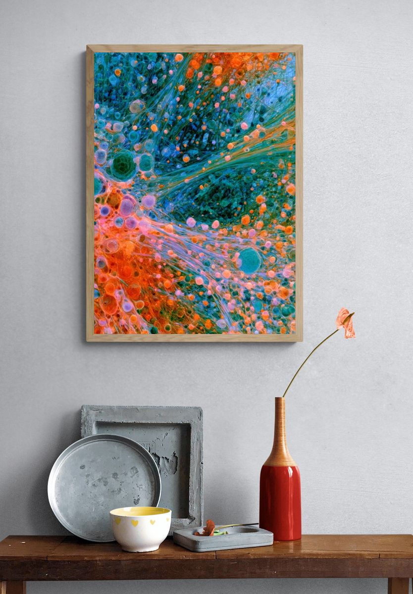 Vibrant Fluid Abstract Poster. — room view 3
