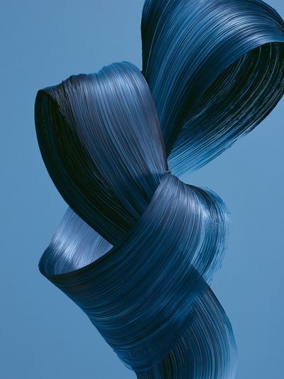 Blue Ribbon Abstract Print. poster