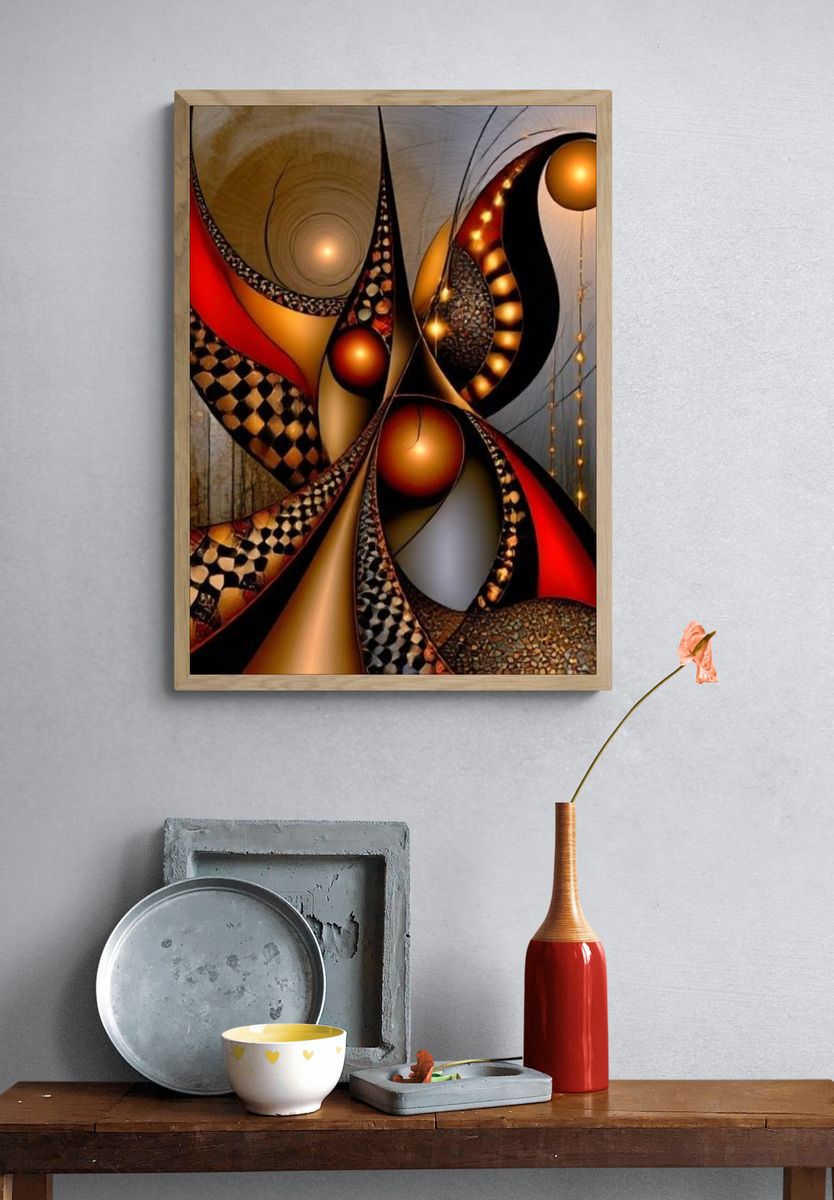 Golden Orb Abstract Poster. — room view 3