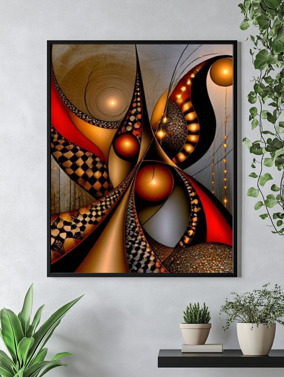 Golden Orb Abstract Poster. — room view 4