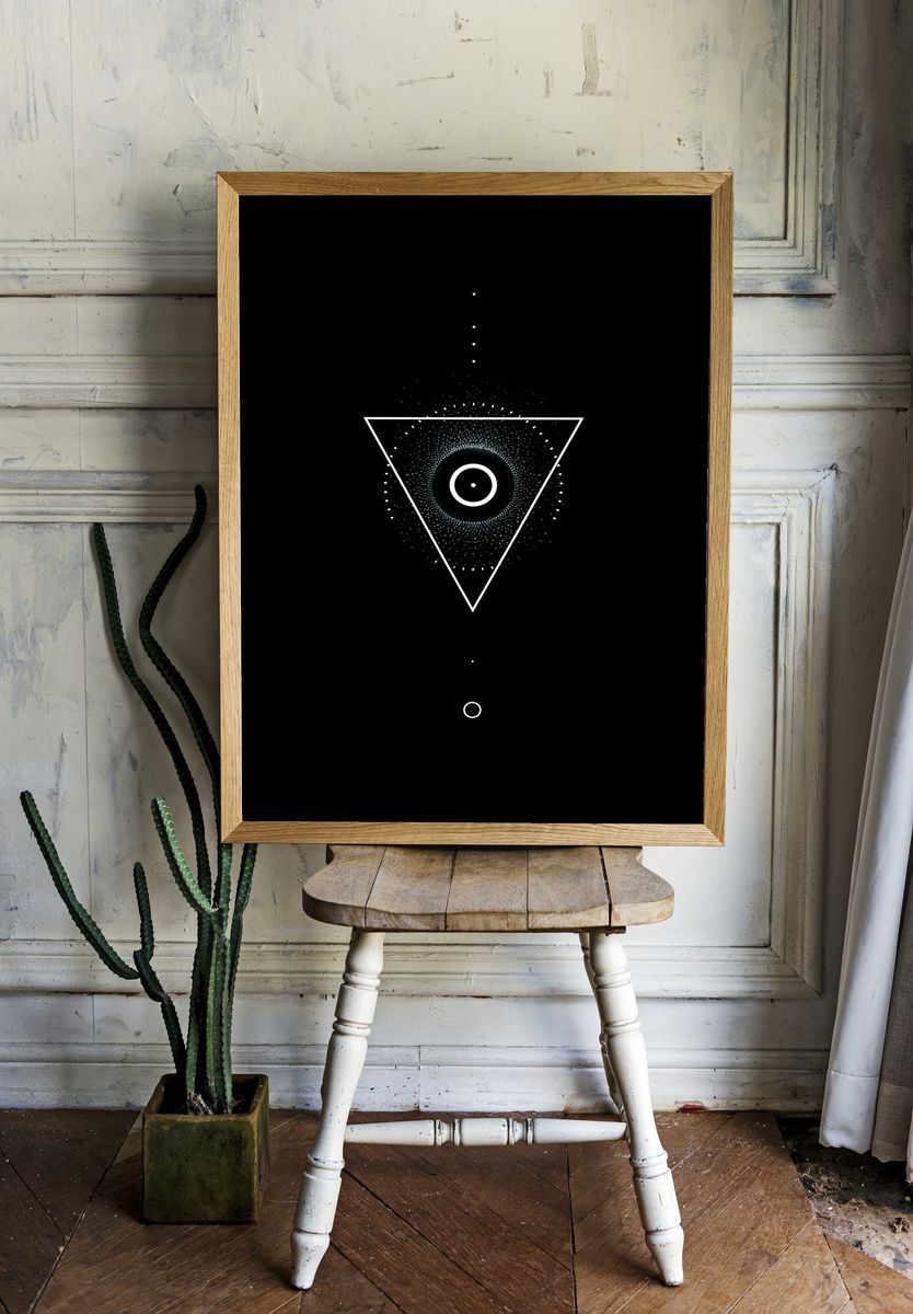 Geometric Cosmic Eye Abstract Poster. — room view 1