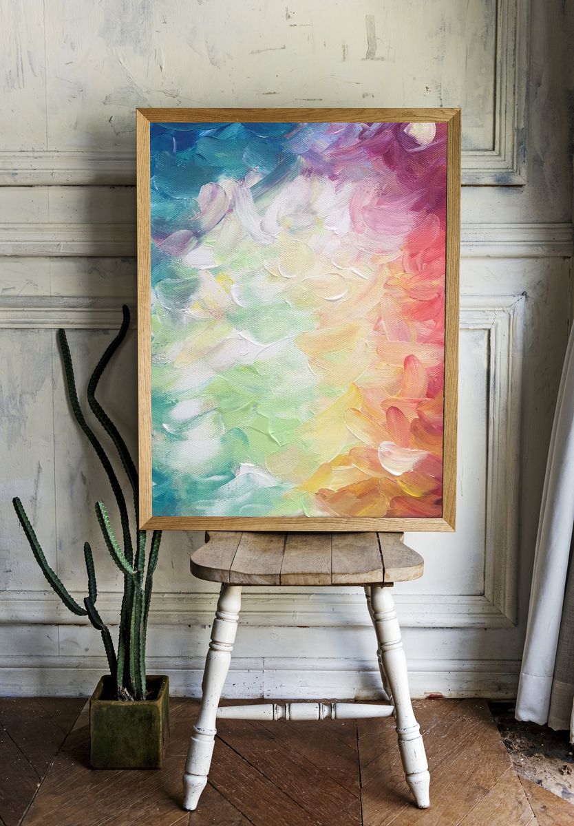 Free abstract colorful painting background. — room view 1