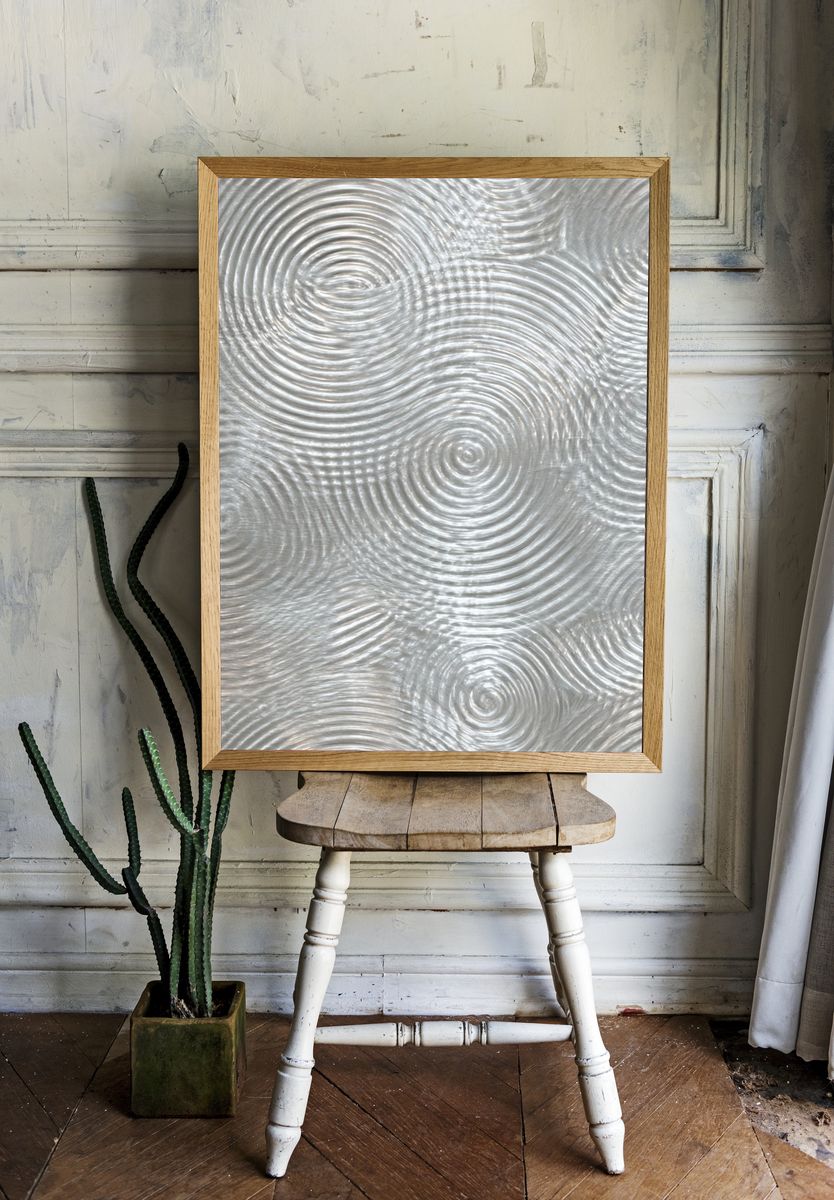 Silver Ripple Abstract Print. — room view 1