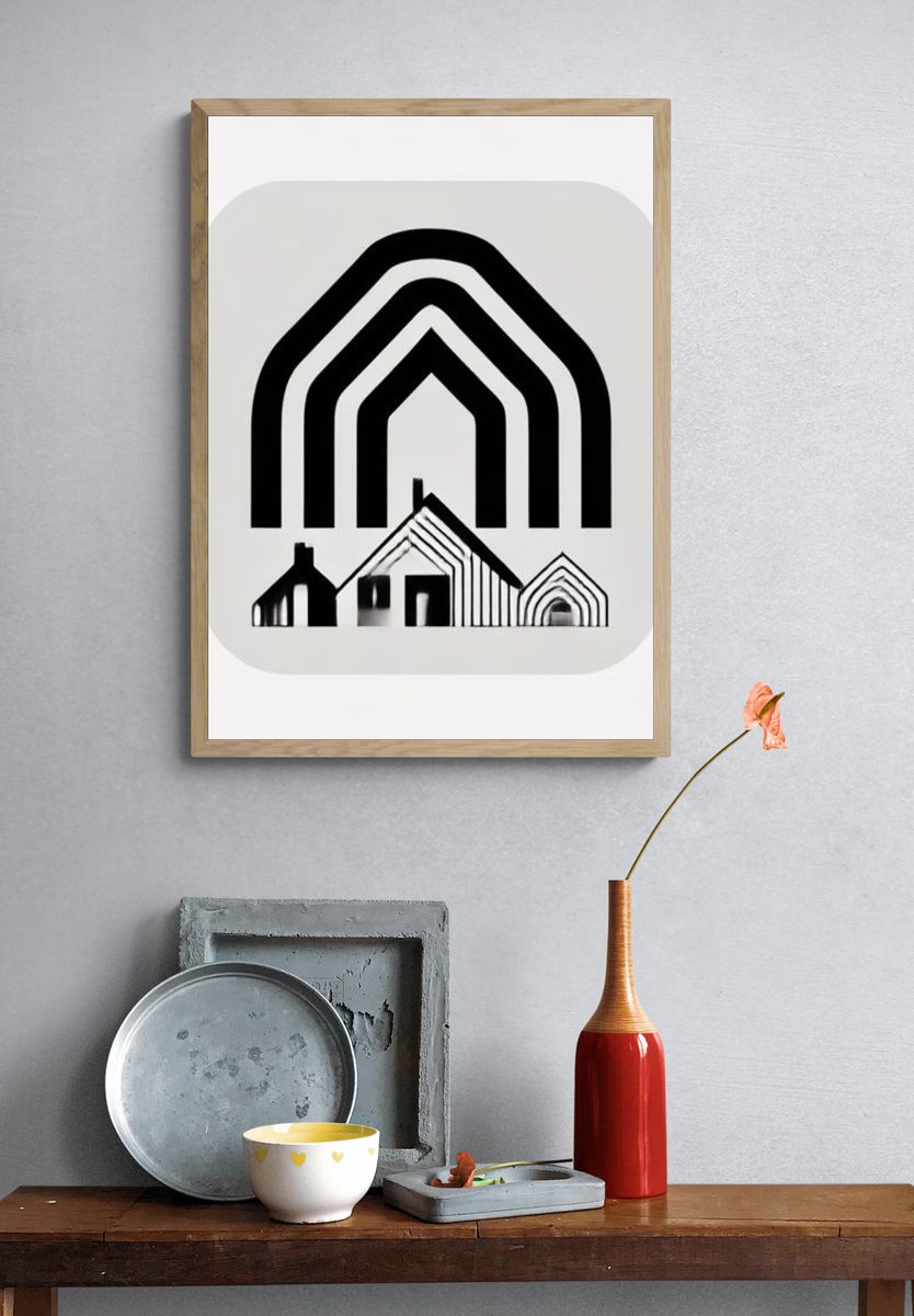 Abstract Archway Village Poster. — room view 3