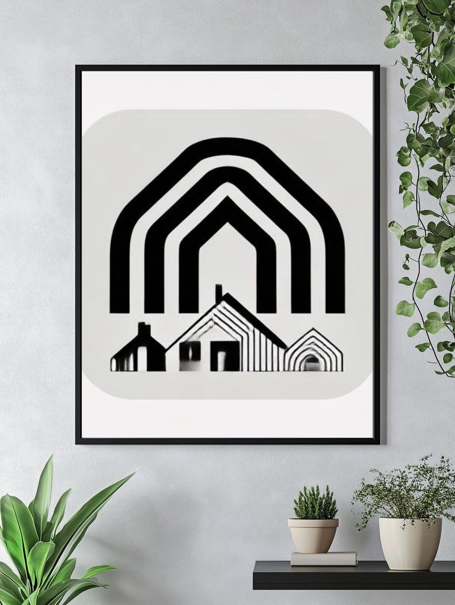 Abstract Archway Village Poster. — room view 4