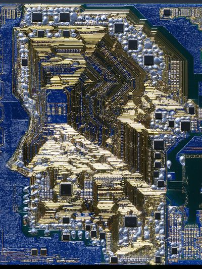 Circuit Face Abstract Print. poster