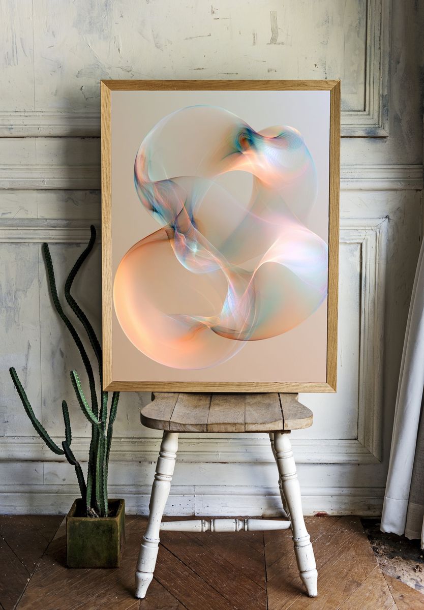 Pastel Orbital Abstract Poster. — room view 1