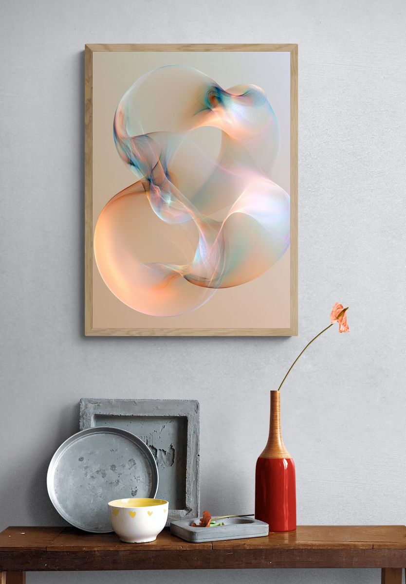 Pastel Orbital Abstract Poster. — room view 3