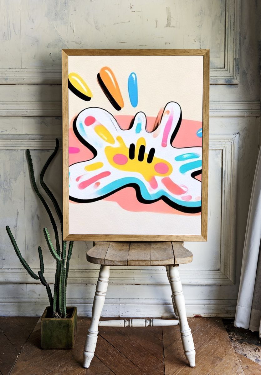 Playful Abstract Splash Poster. — room view 1