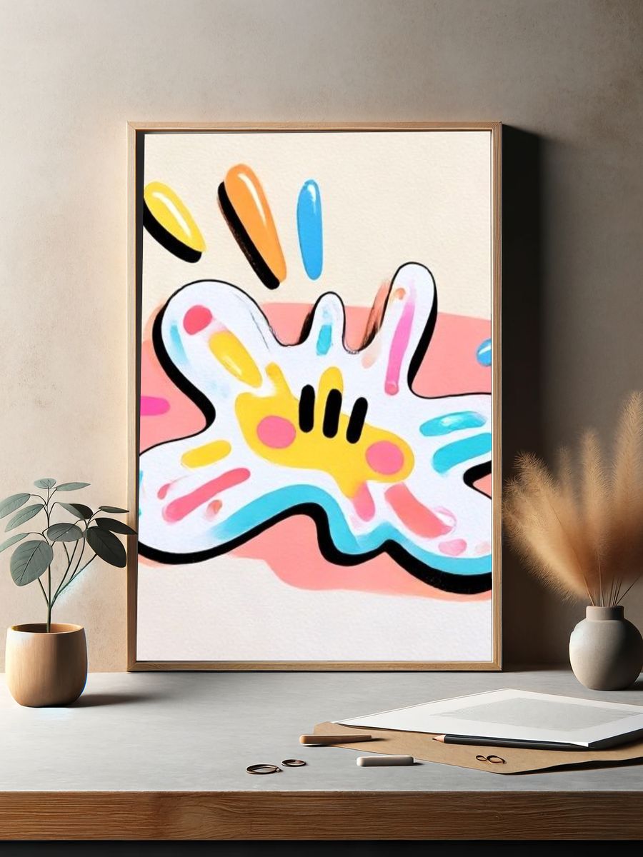 Playful Abstract Splash Poster. — room view 2