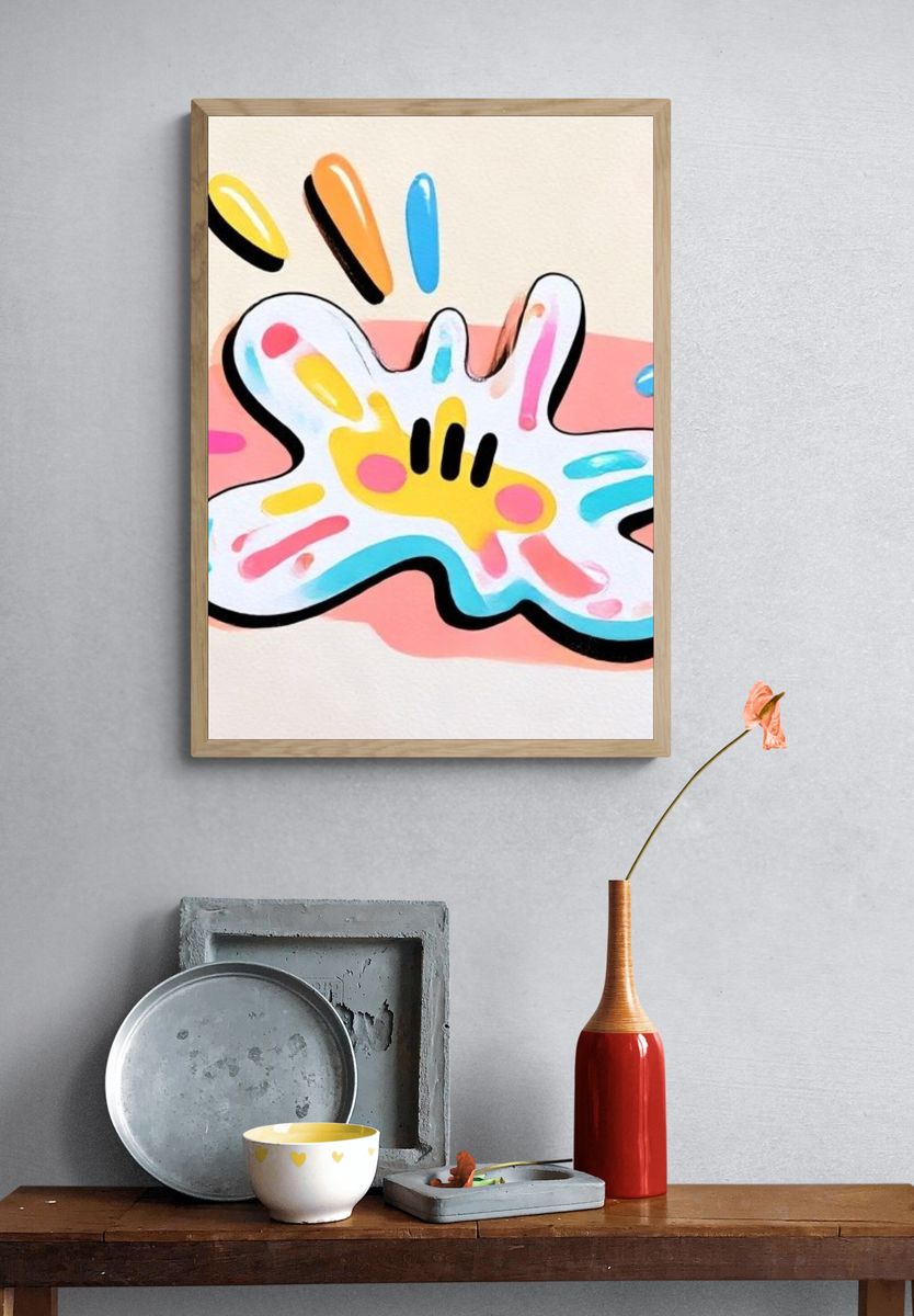 Playful Abstract Splash Poster. — room view 3