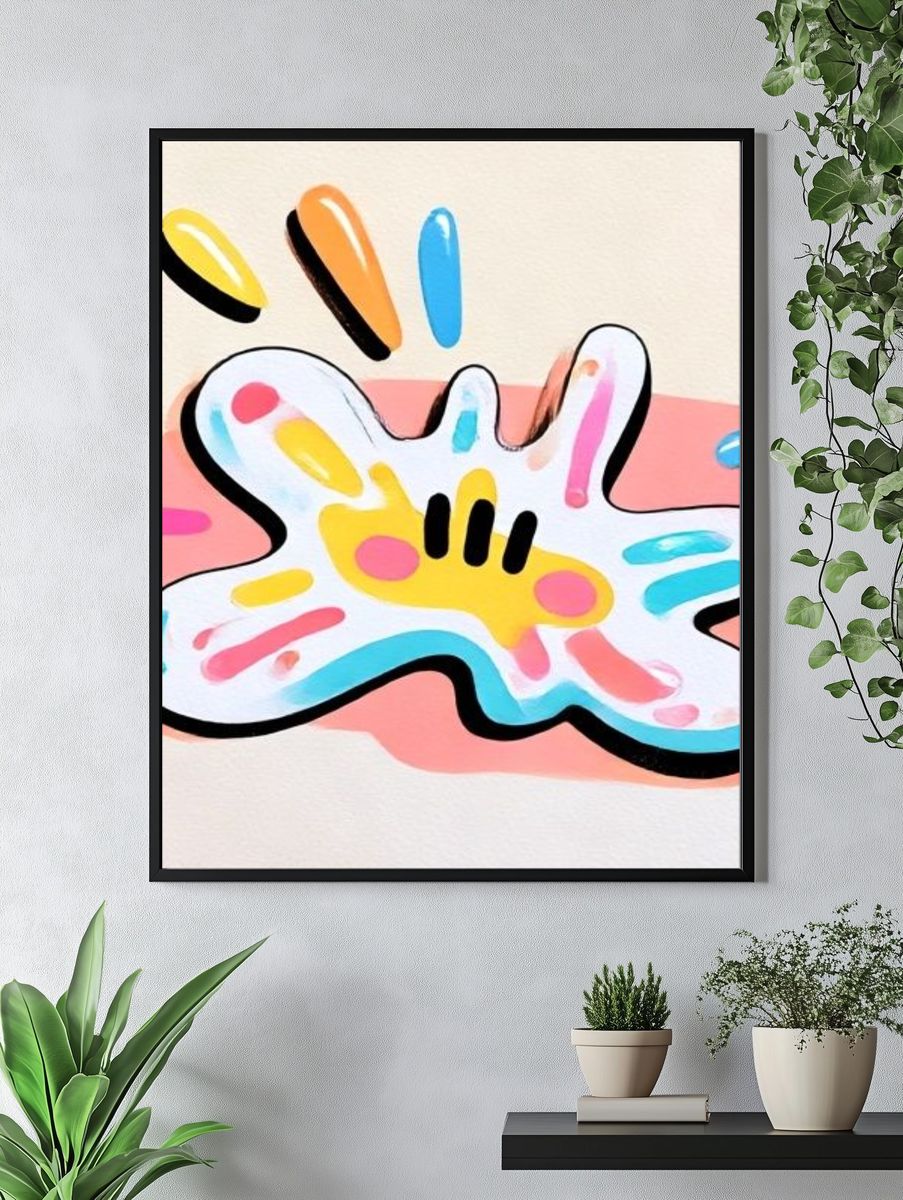 Playful Abstract Splash Poster. — room view 4