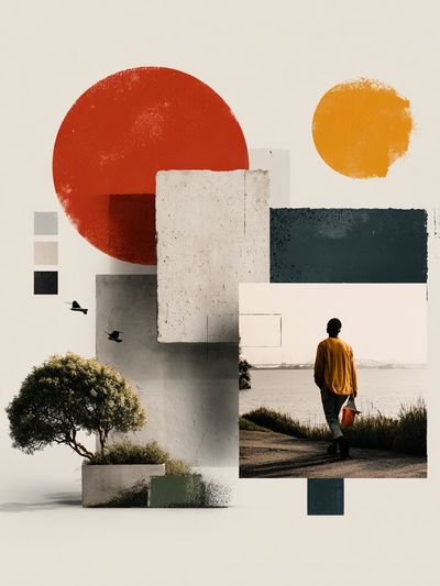 Modern Collage Abstract Poster. poster print