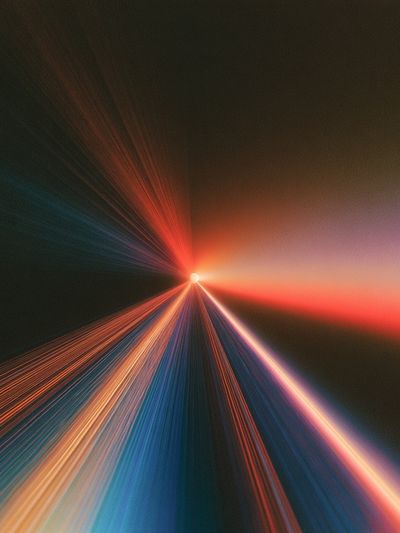Neon Light Burst Abstract Poster.