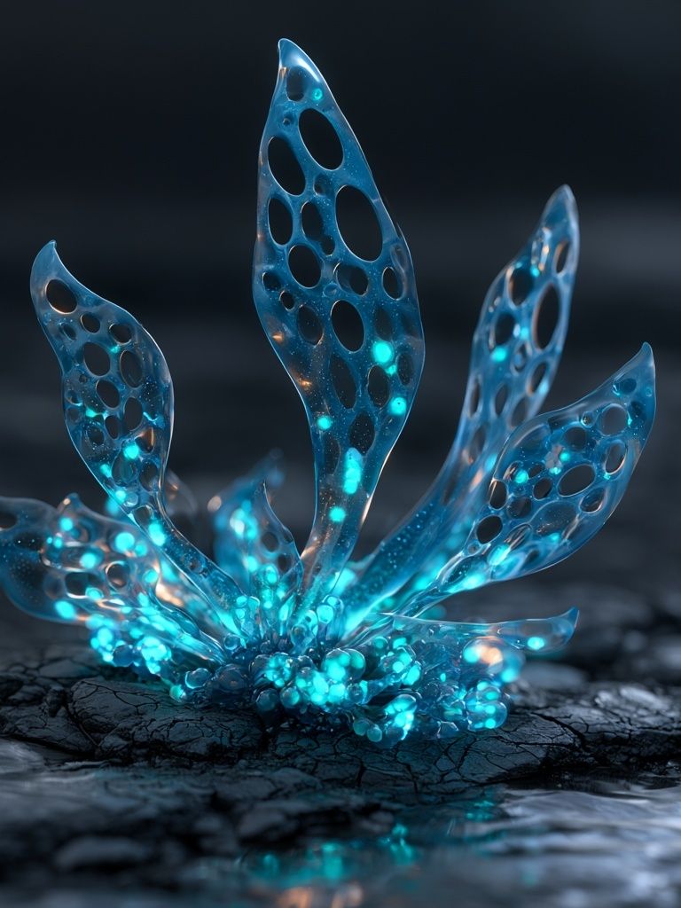 Bioluminescent Coral Abstract Poster. poster detail