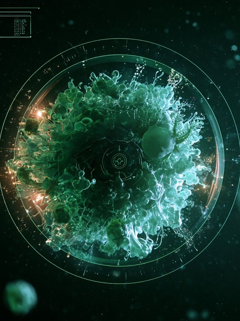 Futuristic Green Orb Abstract Poster. poster — abstract art
