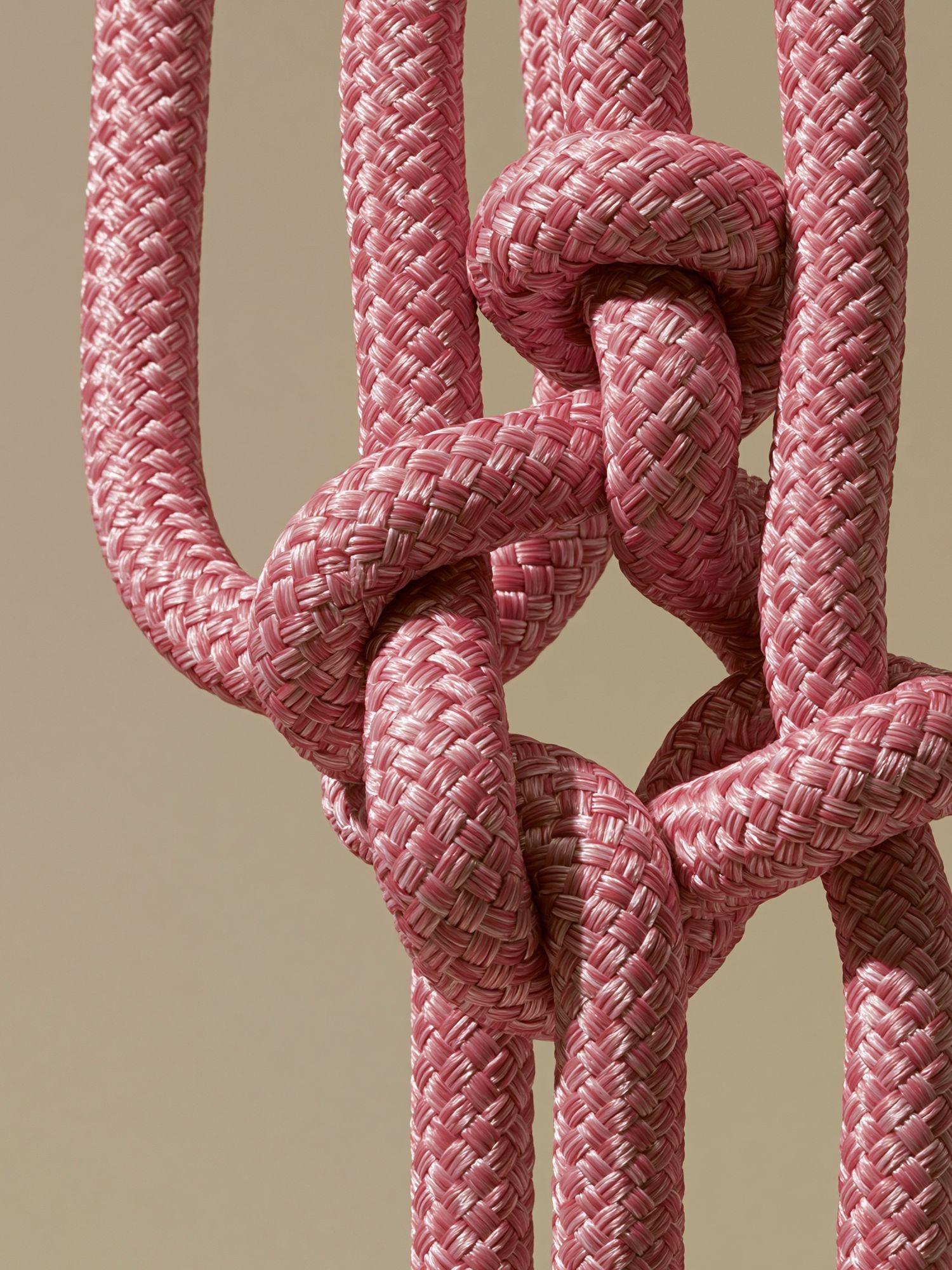 Pink Woven Knot Abstract Poster. poster detail