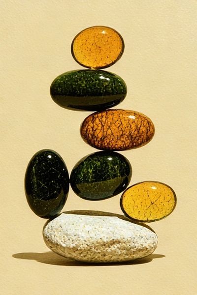 Stacked Pebbles Abstract Poster.