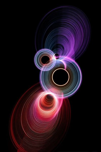 Neon Orbital Abstract Poster.