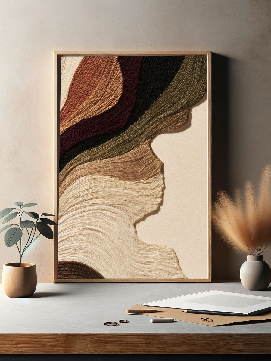 Textured Earth Tones Abstract Poster. — room view 2