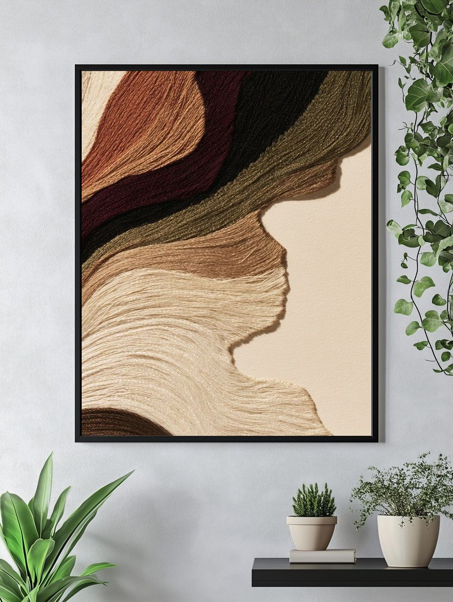 Textured Earth Tones Abstract Poster. — room view 4