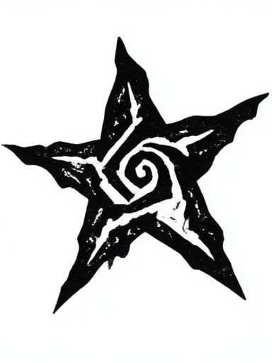 Spiral Star Minimalist Print. poster — abstract art