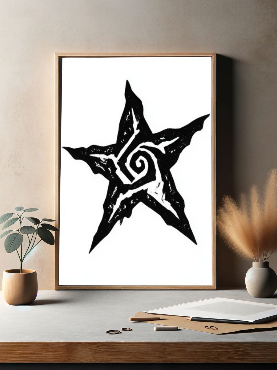 Spiral Star Minimalist Print. — room view 2
