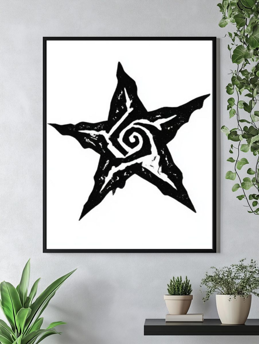 Spiral Star Minimalist Print. — room view 4