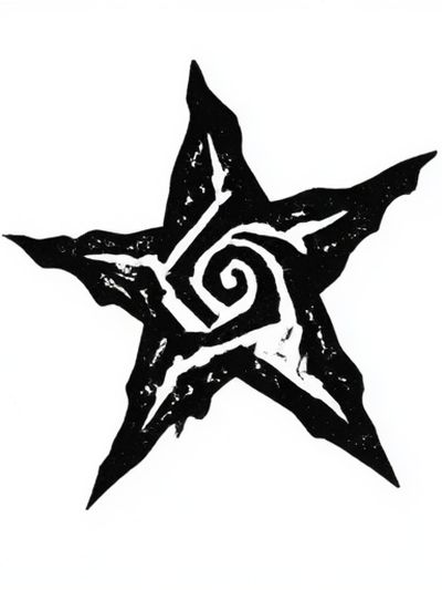 Spiral Star Minimalist Print. poster