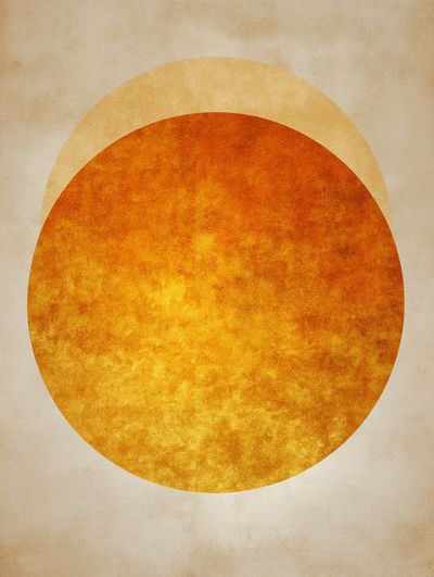 Golden Sun Disc Abstract Poster.