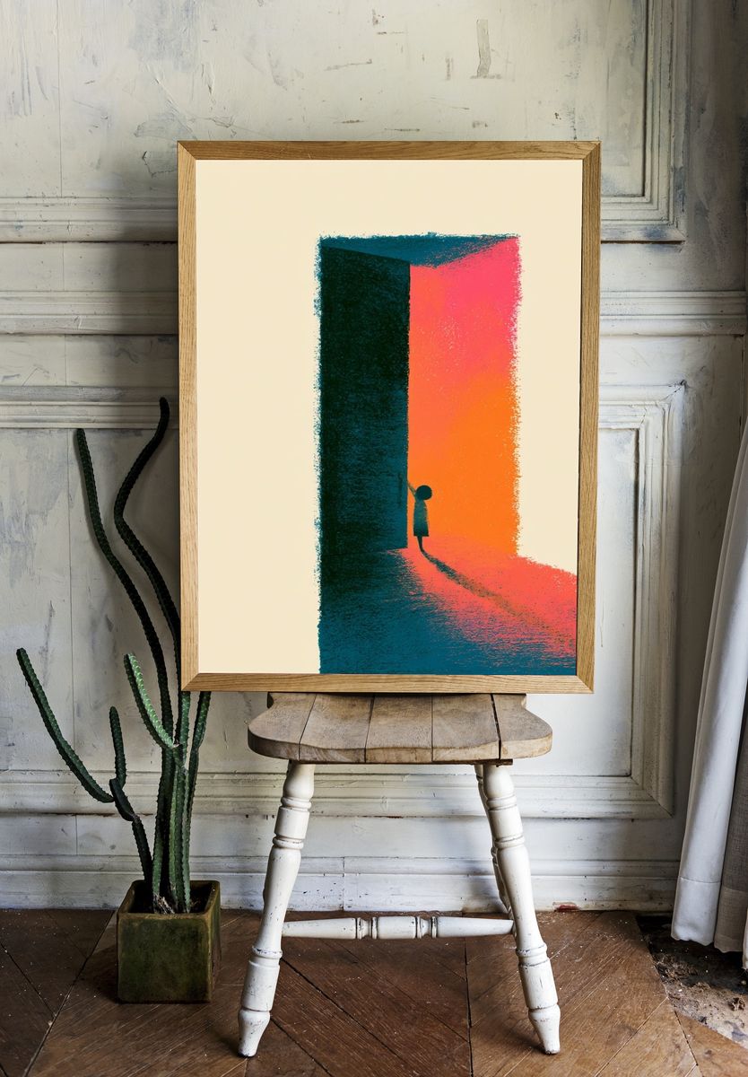 Doorway Silhouette Abstract Print. — room view 1