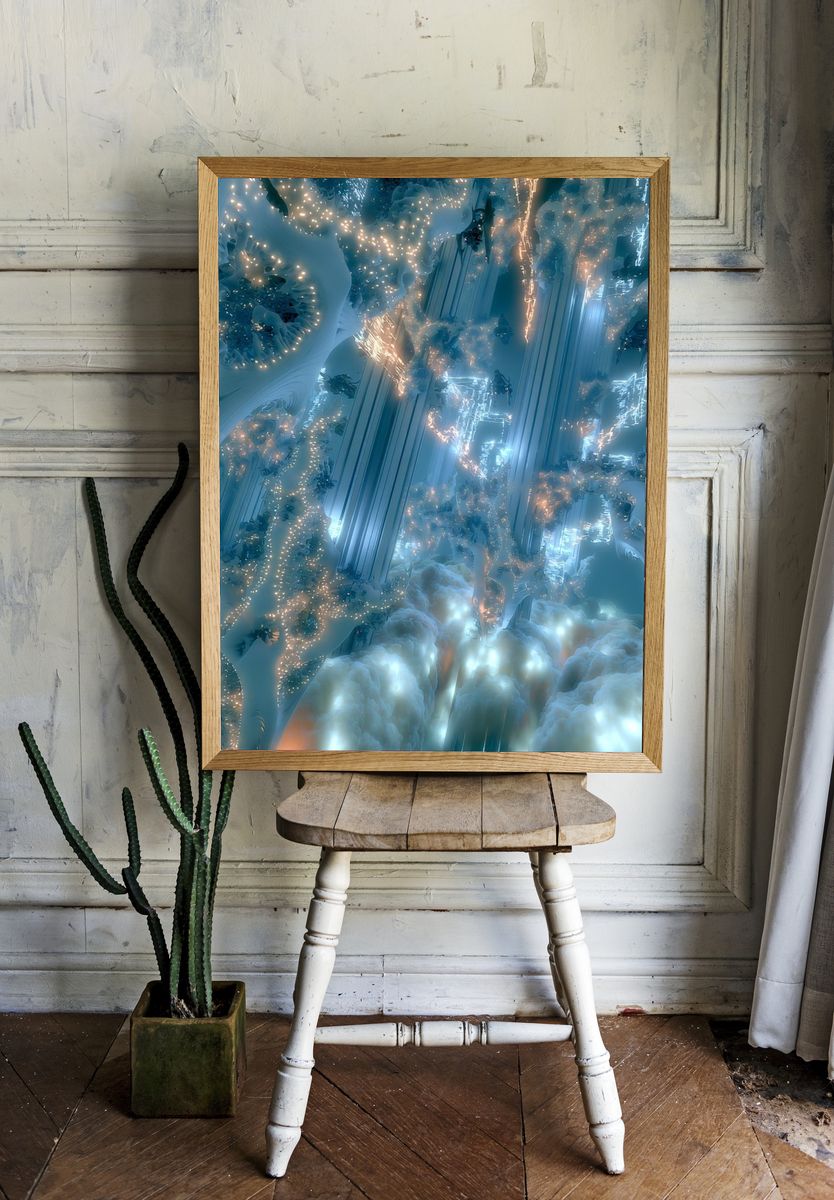Celestial Ice Cavern Abstract Print. — room view 1