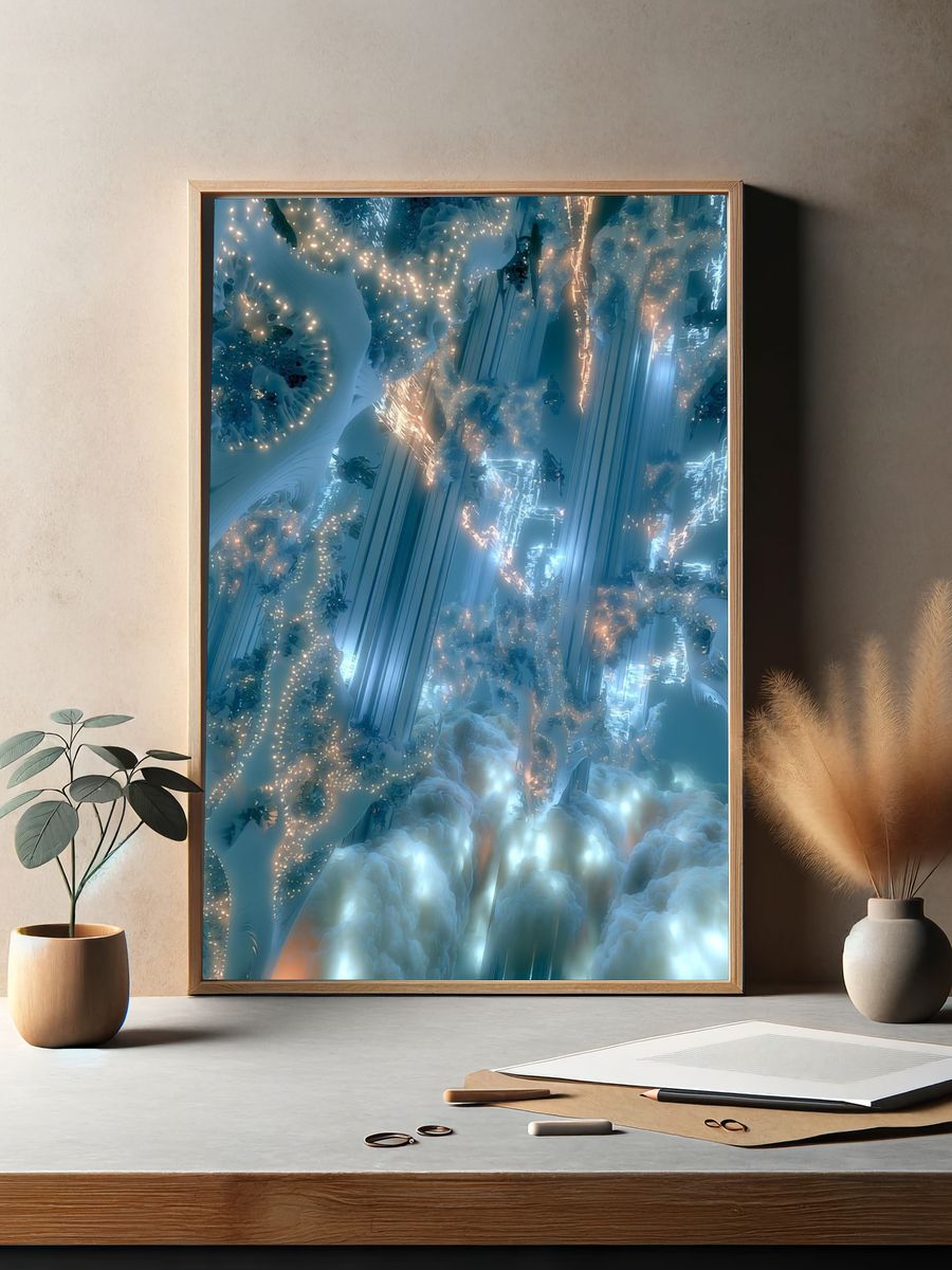 Celestial Ice Cavern Abstract Print. — room view 2