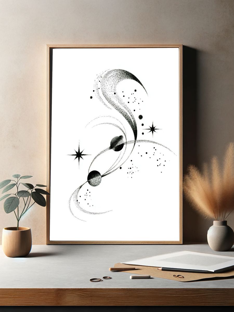 Celestial Orbit Abstract Poster. — room view 2
