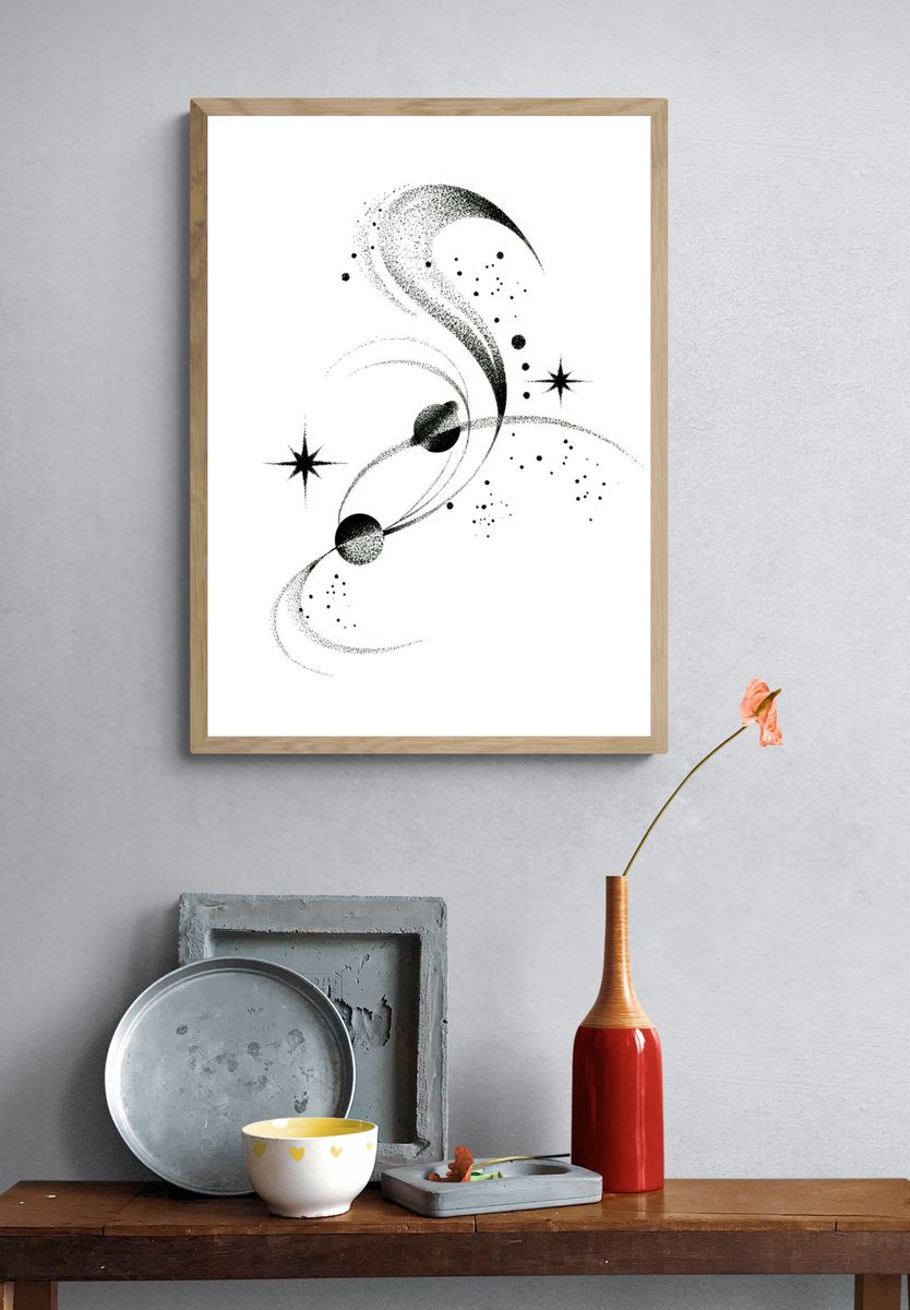 Celestial Orbit Abstract Poster. — room view 3