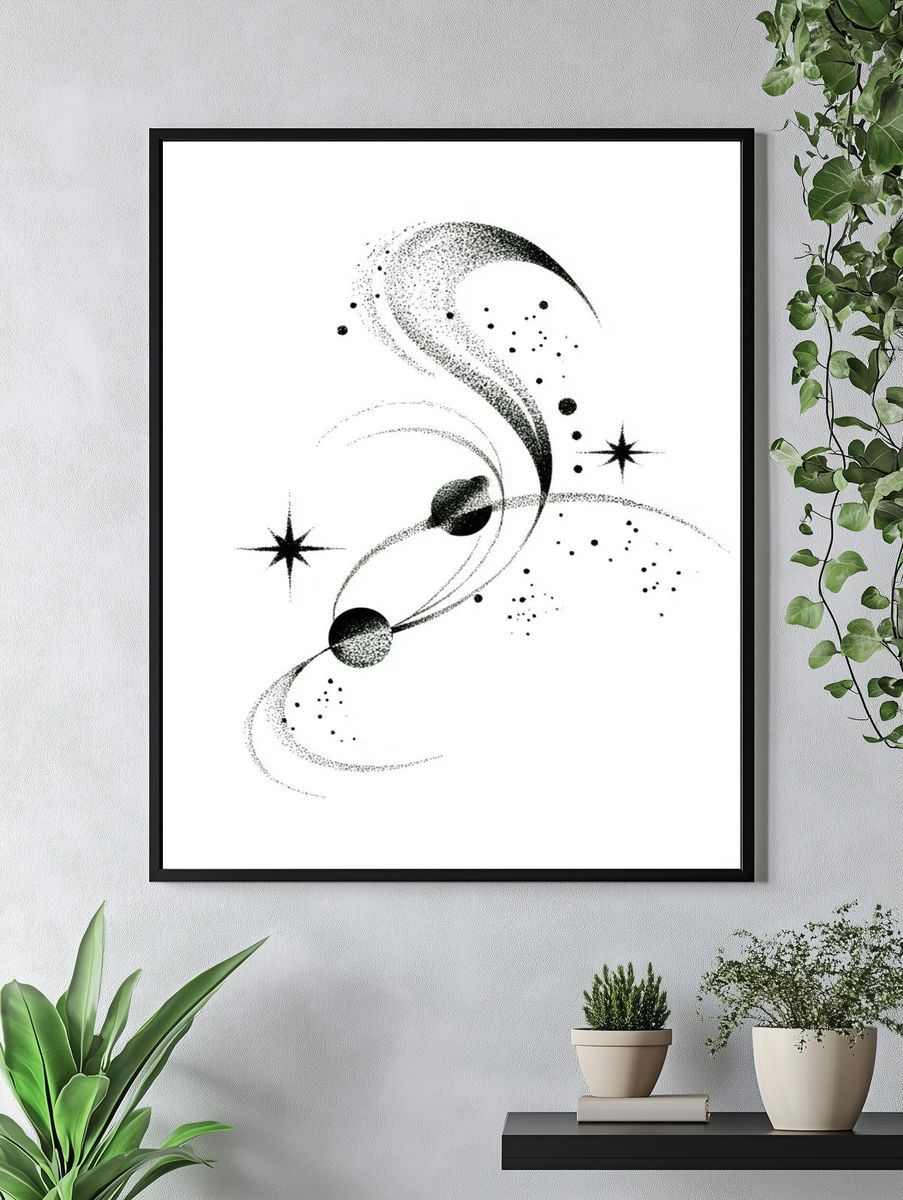 Celestial Orbit Abstract Poster. — room view 4