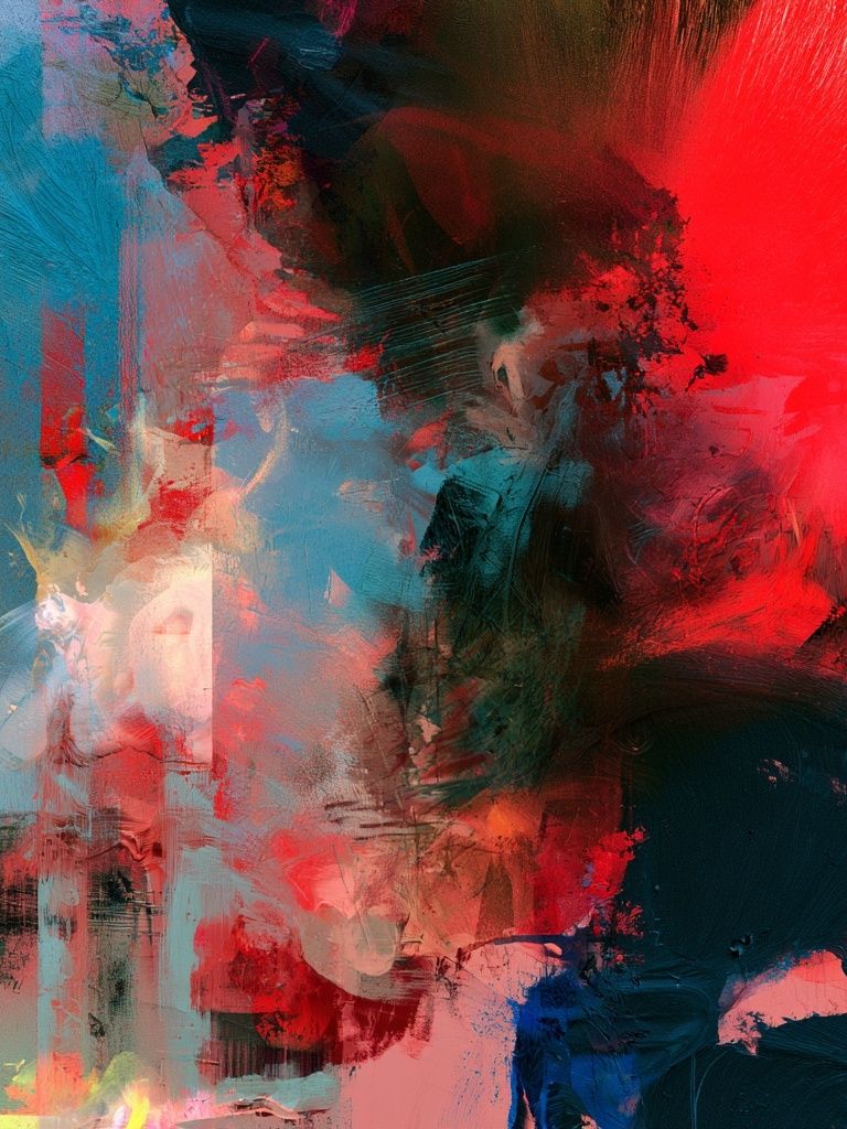 Neon Brushstroke Abstract Poster. poster — abstract art
