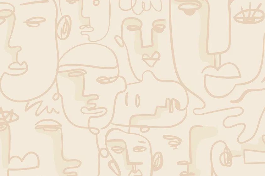 Abstract face drawing HD wallpaper. poster — abstract art