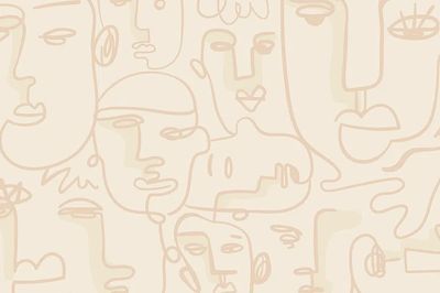 Abstract face drawing HD wallpaper. poster print